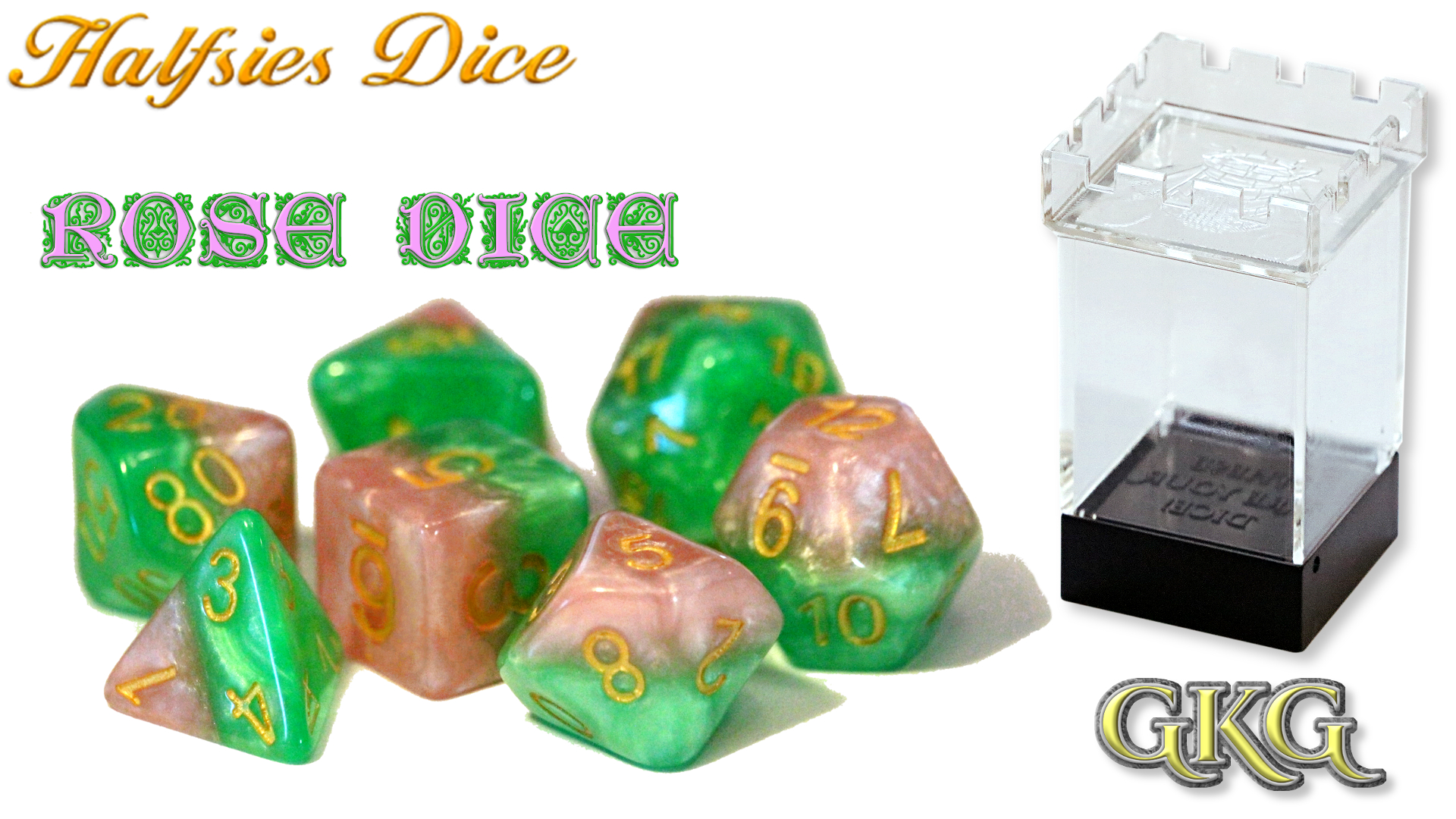 Halfsies Dice - Rose Dice